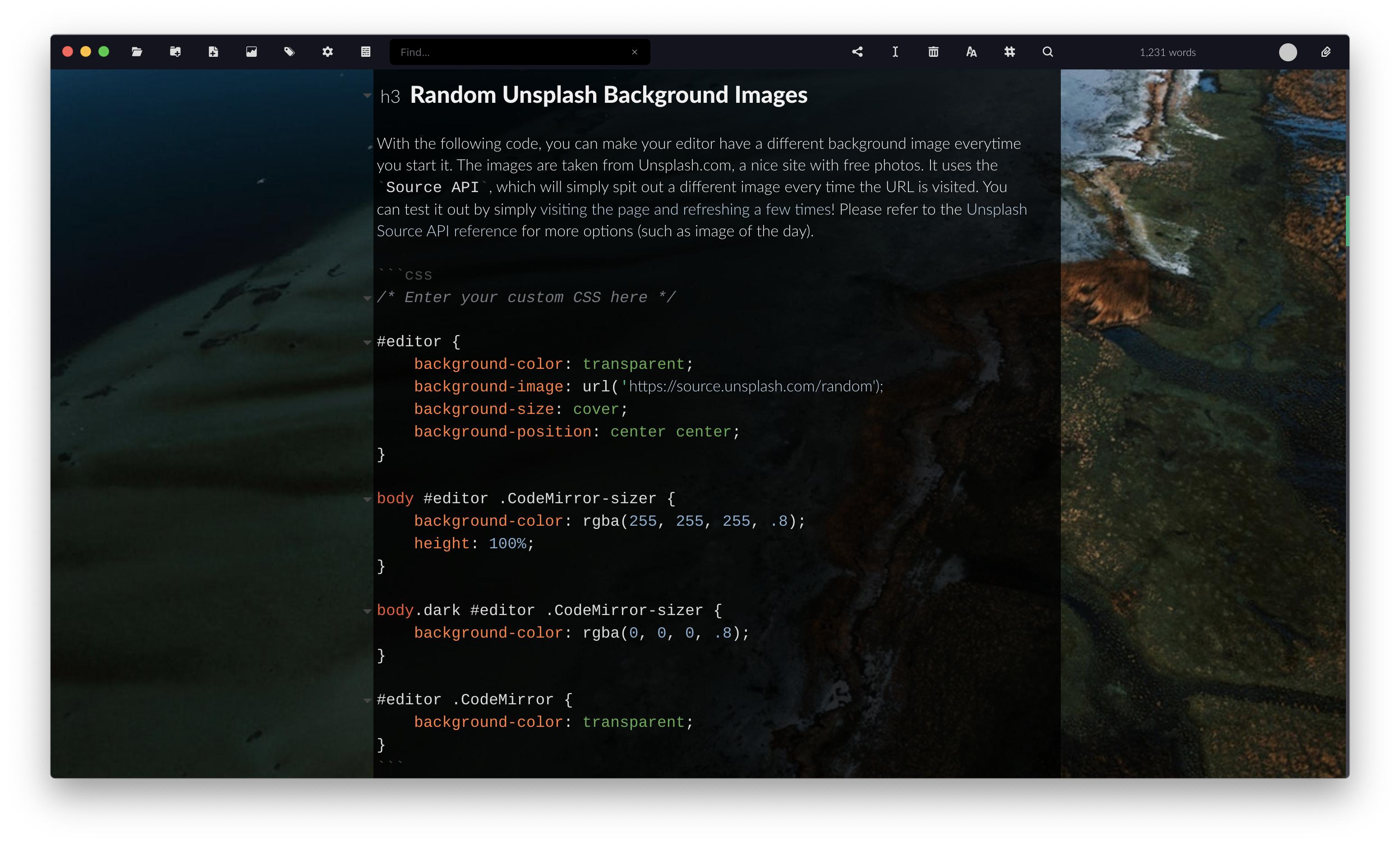 A preview of a Zettlr installation using above snippet