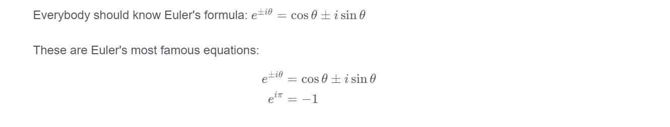 Rendered LaTeX equations
