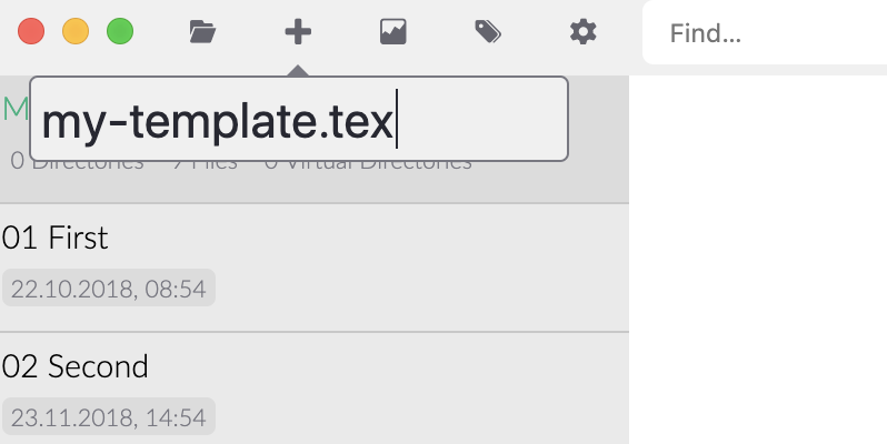 Create TeX-Files by appending the appropriate extension
