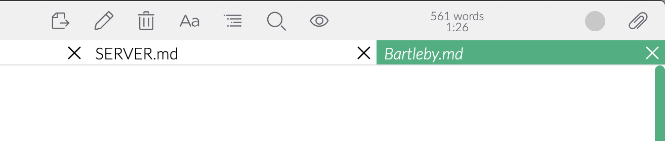 Un exemple d'onglet éphémère
