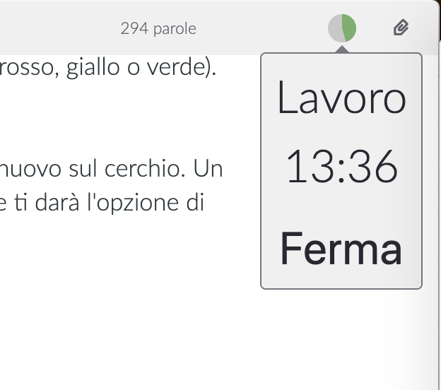 Timer Pomodoro in corso
